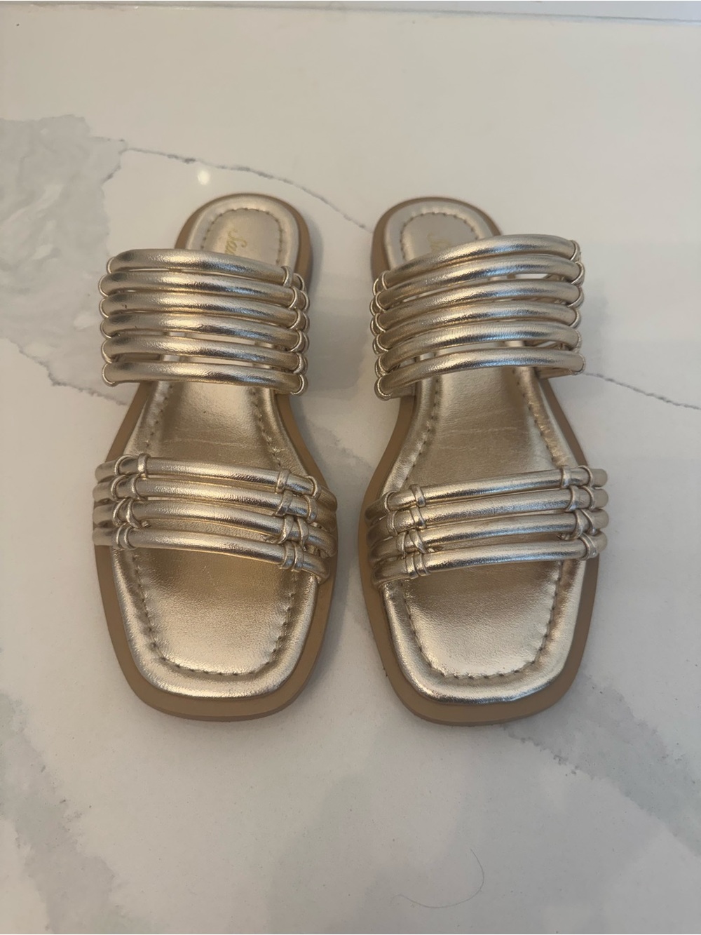 Metallic Gold Women's Slide Sandals